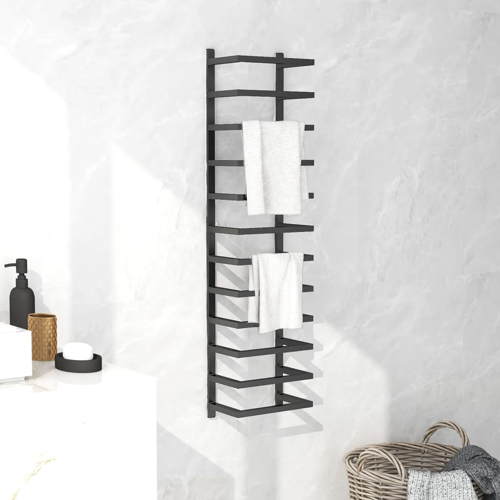 Towel Rack Black 24x12x96 cm Steel - Unbeatable Bargains