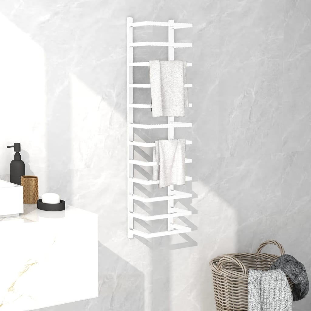 Towel Rack White 24x12x96 cm Steel - Decor Base