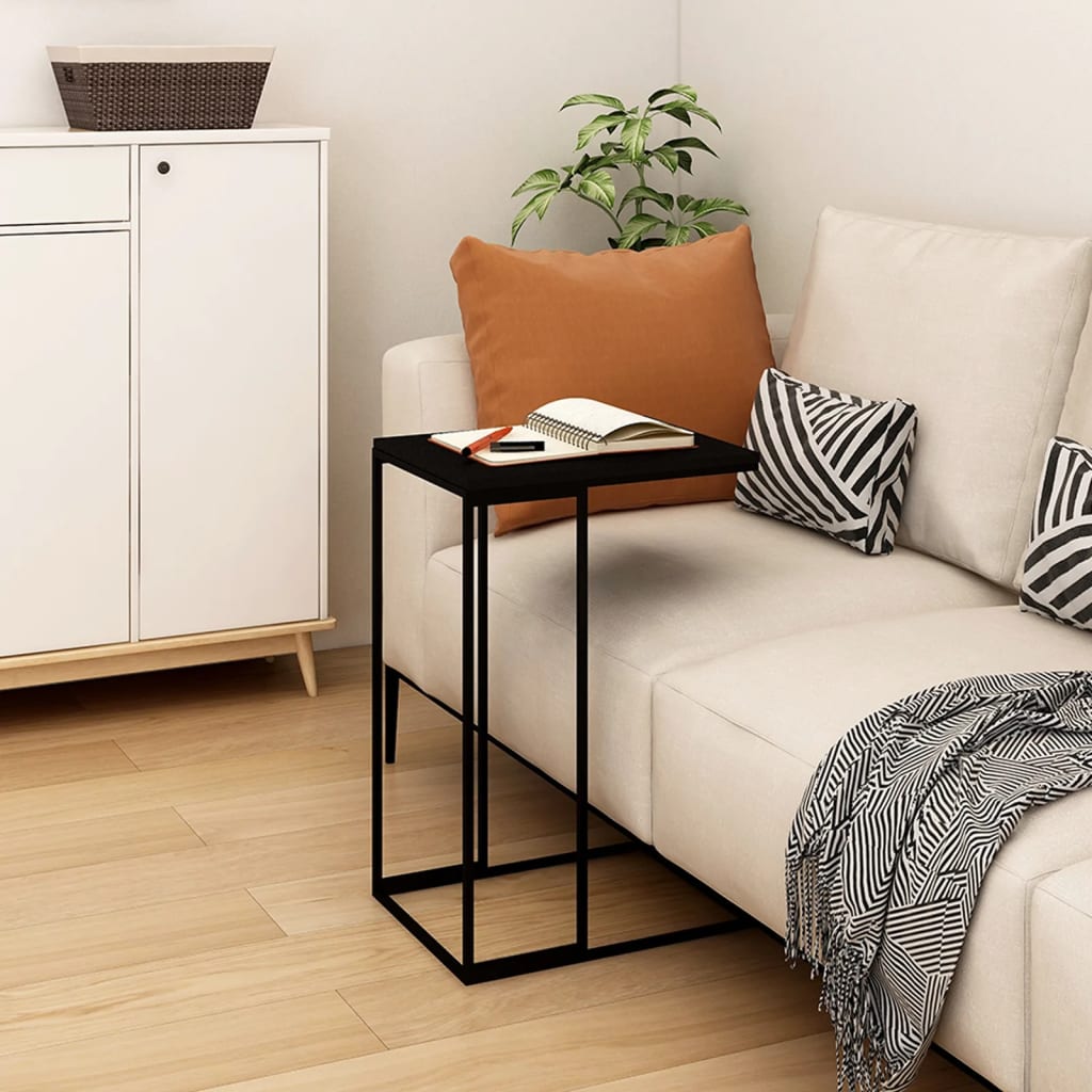 Side Table Black 40x30x59 cm Engineered Wood - Decor Base