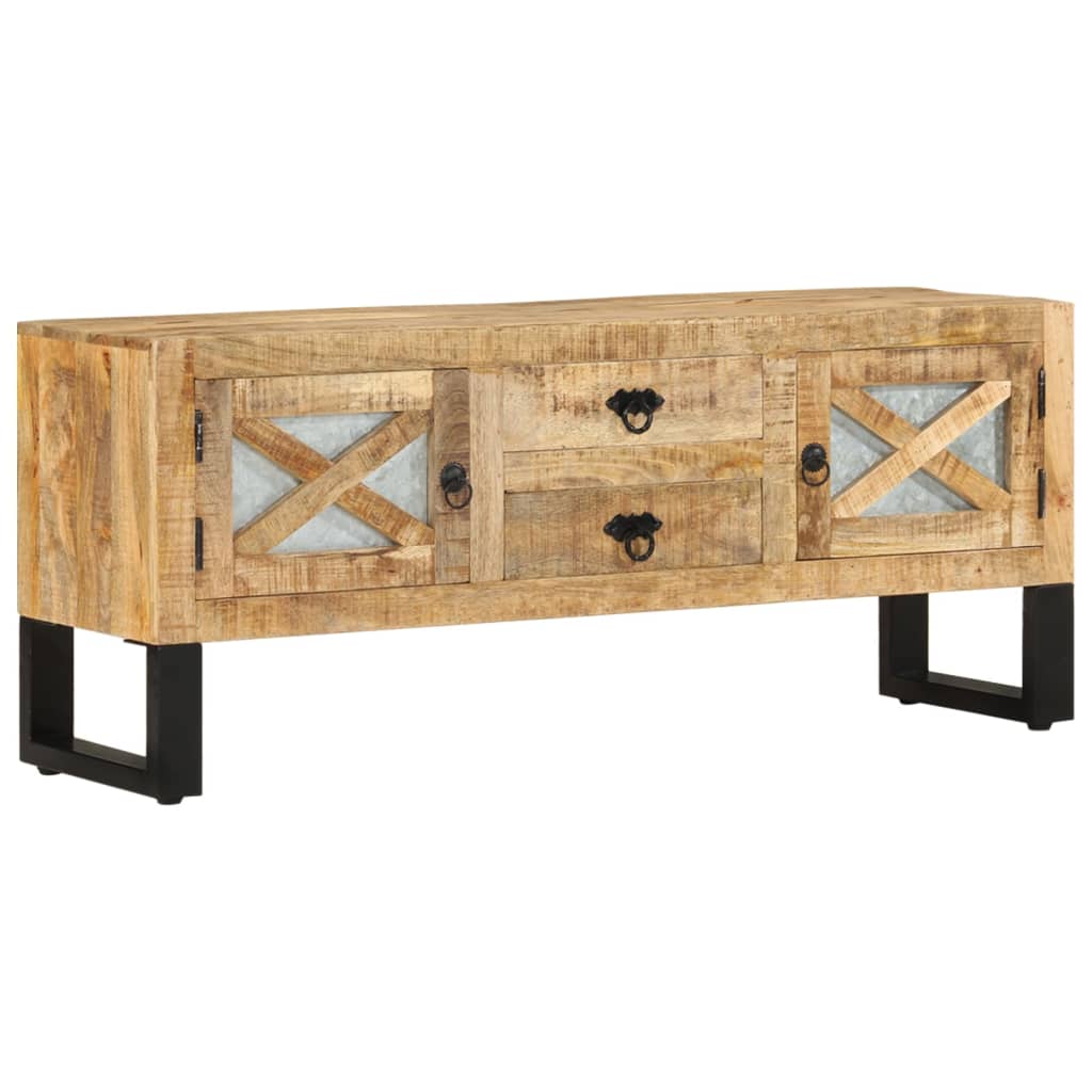 TV Cabinet 110x30x45 cm Rough Mango Wood - Discount Dealers