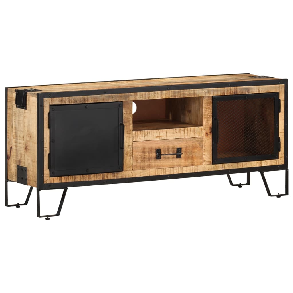 TV Cabinet 110x31x46 cm Rough Mango Wood - Tyrell & Tyrell
