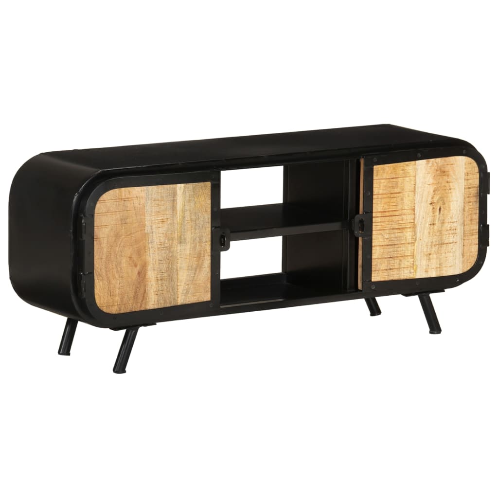 TV Cabinet 110x30x45 cm Rough Mango Wood - Discount Dealers