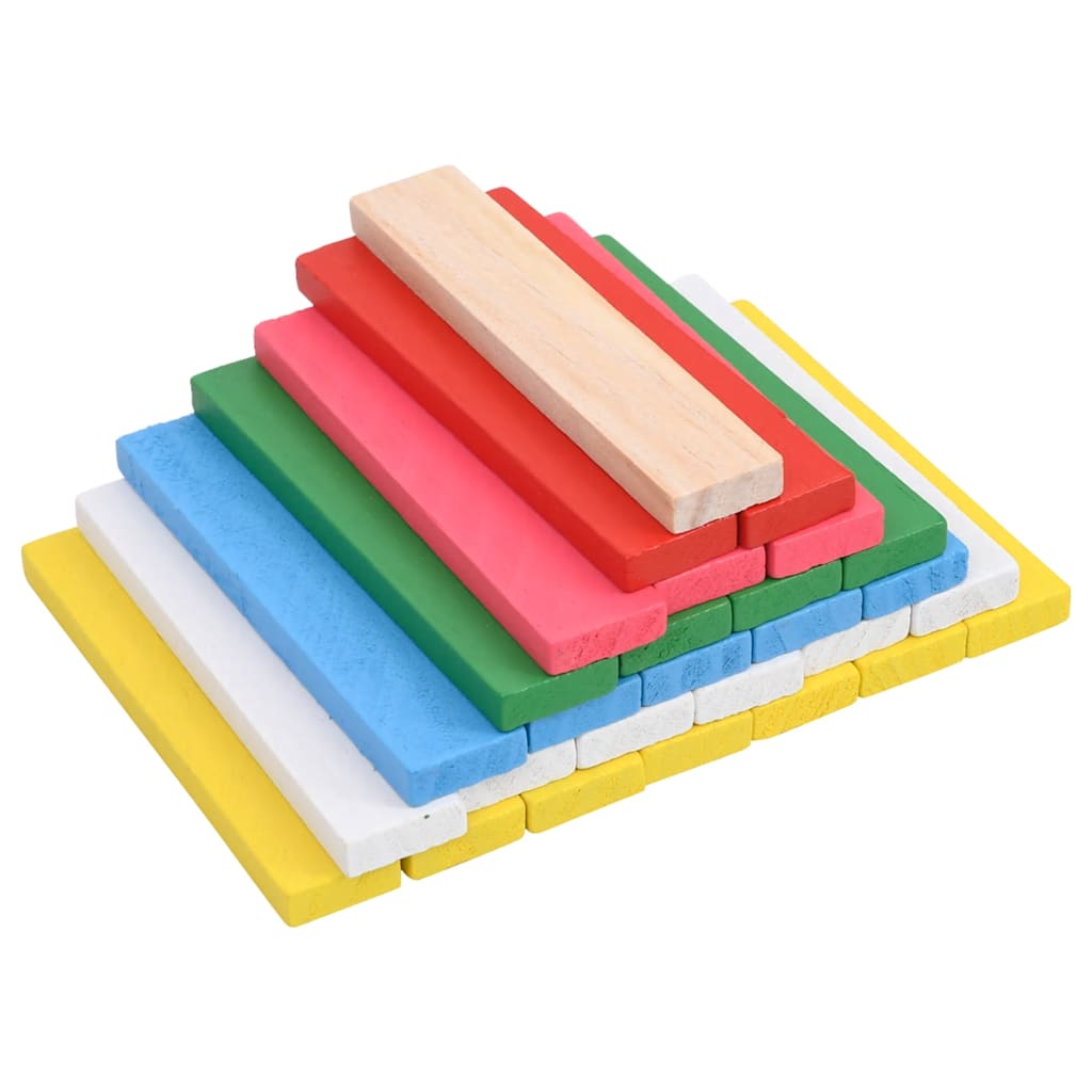 150 Piece Wooden Building Block Set Solid Pinewood Painted - The Home Maker