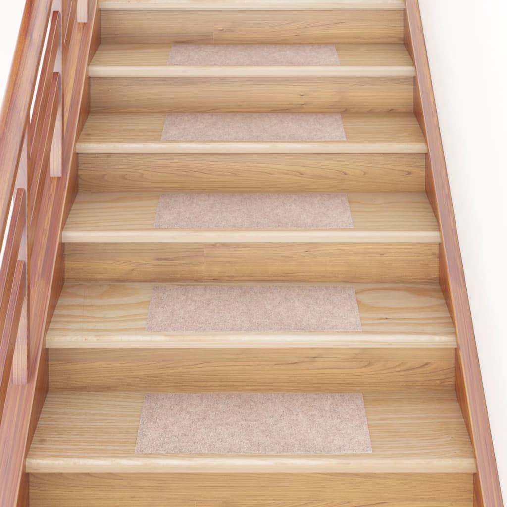 Self-adhesive Stair Mats Rectangular 15 pcs 60x25 cm Light Brown - Sid & Sam