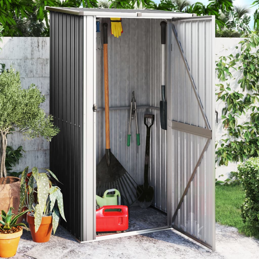 Garden Shed Anthracite 118.5x97x209.5 cm Galvanised Steel - Sid & Sam