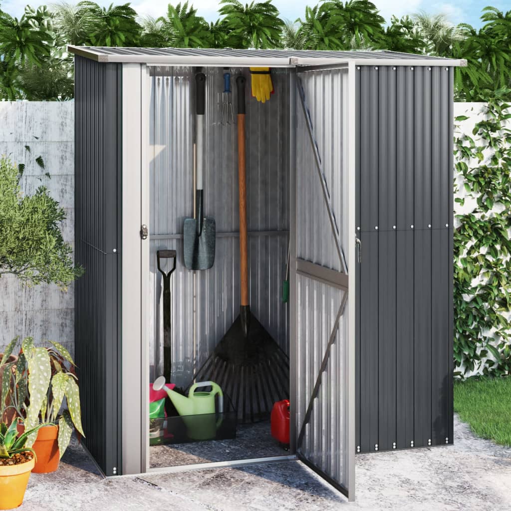 Garden Shed Anthracite 180.5x97x209.5 cm Galvanised Steel - Discount Dealers