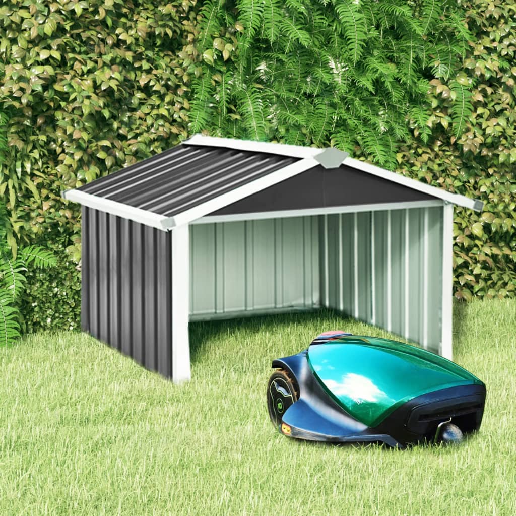 Garden Robot Lawnmower Shed 92x97x63 cm Galvanised Steel Anthracite - Decor Base