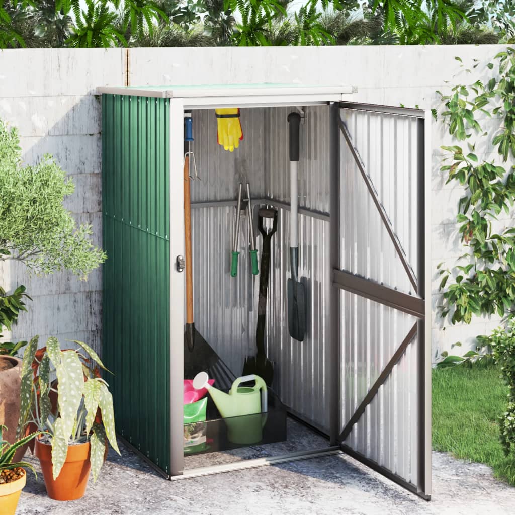 Garden Tool Shed Green 88x89x161 cm Galvanised Steel - Direct Imports
