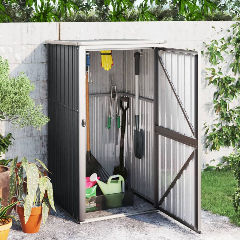 Garden Tool Shed Anthracite 88x89x161 cm Galvanised Steel - All Things Good