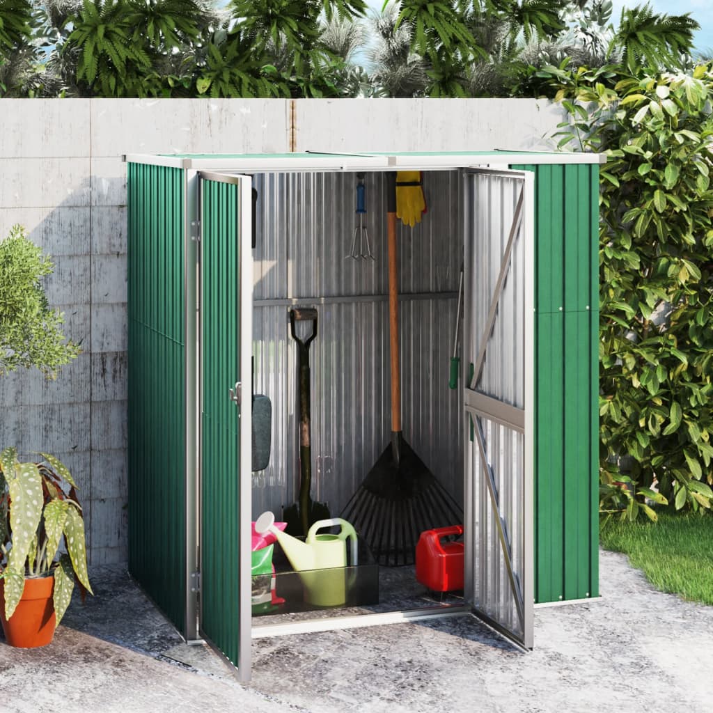 Garden Tool Shed Green 161x89x161 cm Galvanised Steel - Unbeatable Bargains