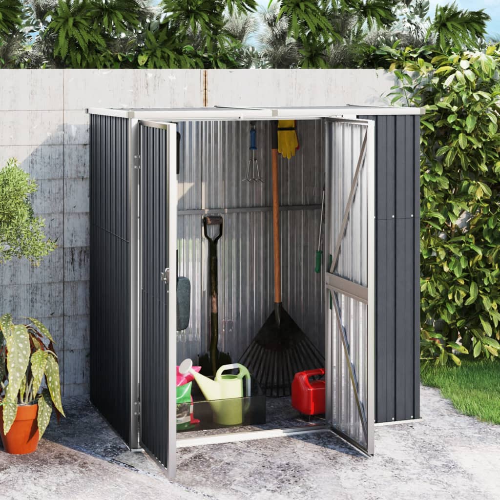 Garden Tool Shed Anthracite 161x89x161 cm Galvanised Steel - All Things Good