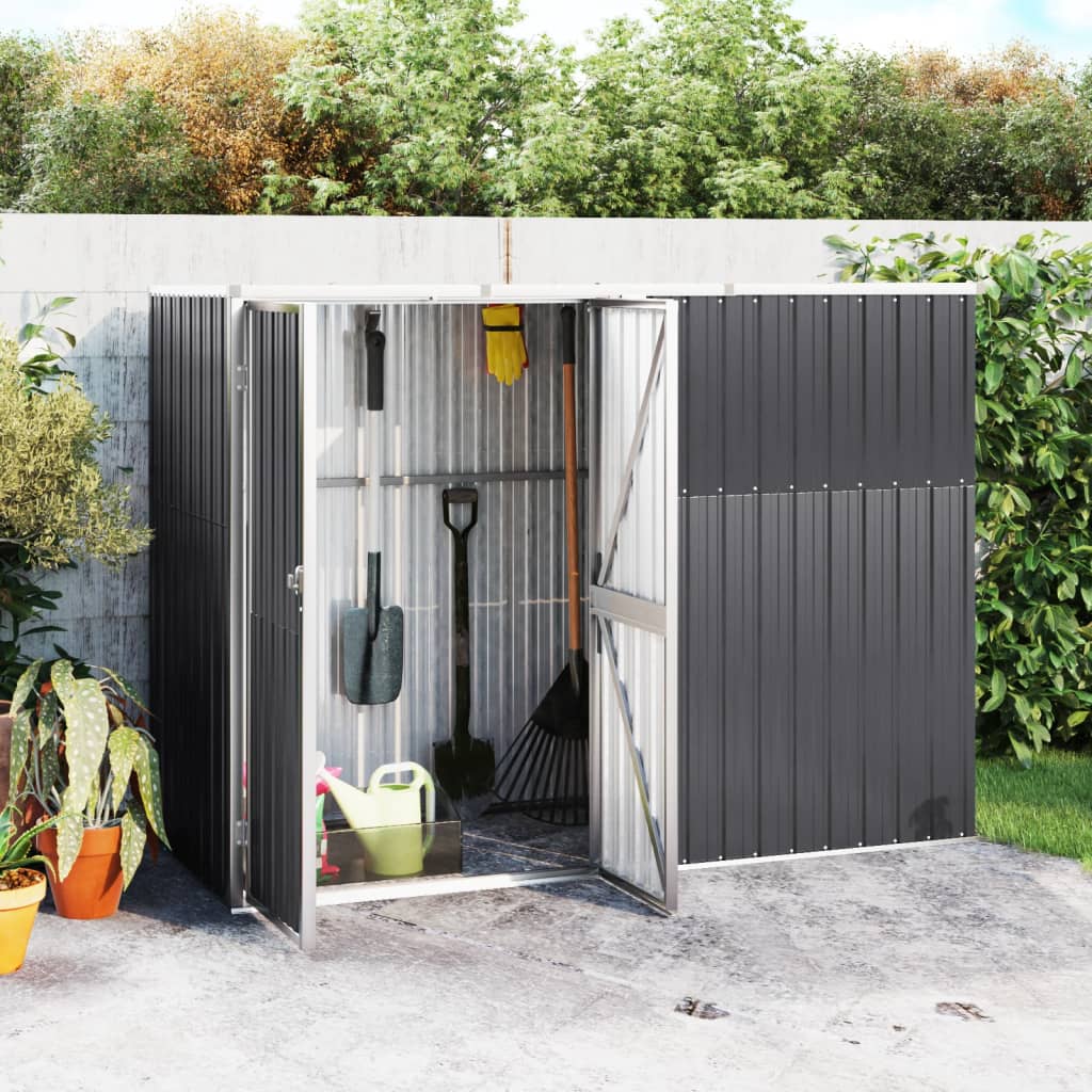 Garden Tool Shed Anthracite 225x89x161 cm Galvanised Steel - Brittle & Co