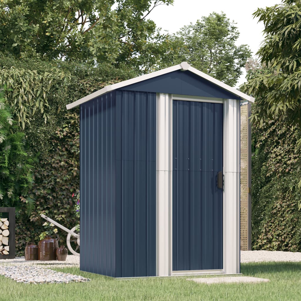 Garden Shed Anthracite 126x97.5x177 cm Galvanised Steel - Merlin Deals