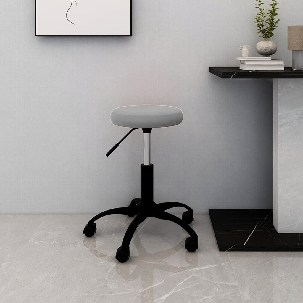 Office Swivel Chair Light Grey Velvet - Charlotte Dunes