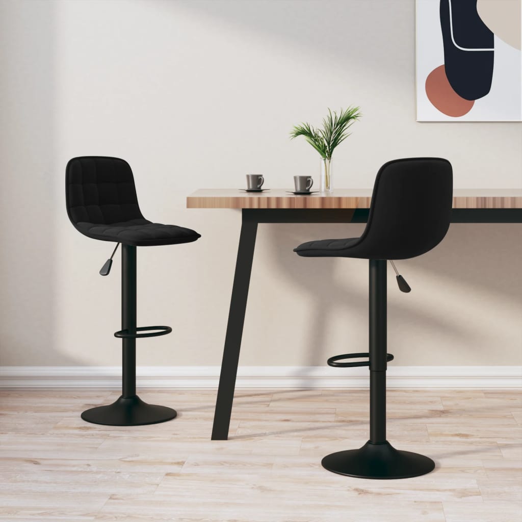 Bar Stools 2 pcs Black Velvet - Casper Homes