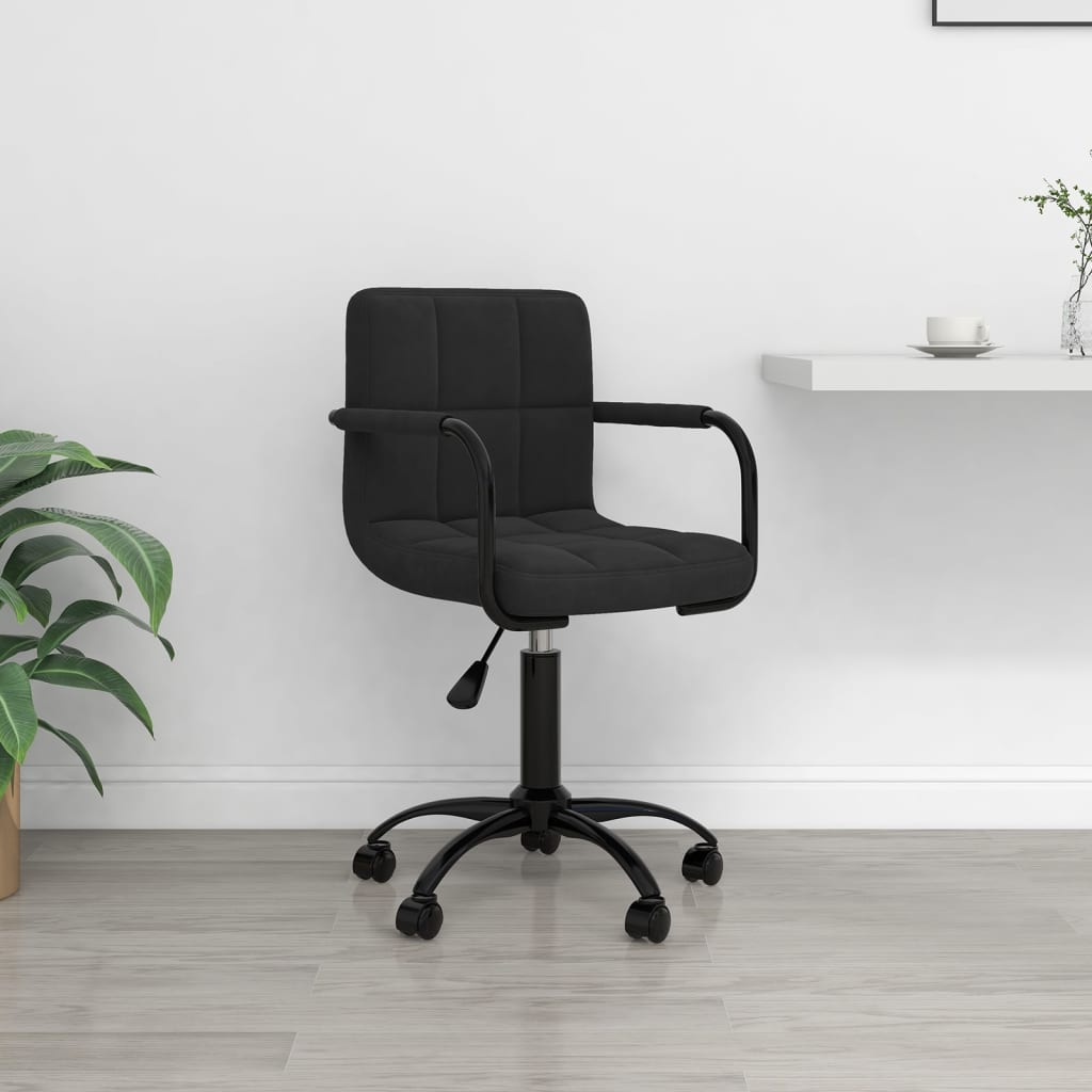 Swivel Office Chair Black Velvet - Direct Imports