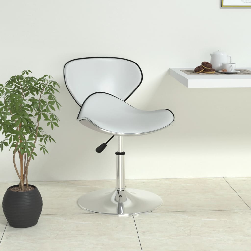 Bar Stool White Faux Leather - Decor Base