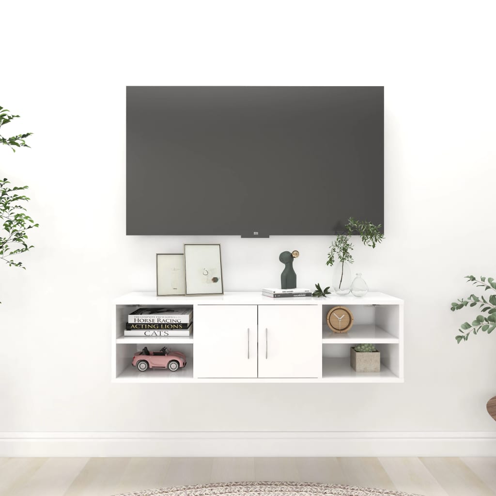 Wall Shelf White 102x30x29 cm Engineered Wood - All Things Good