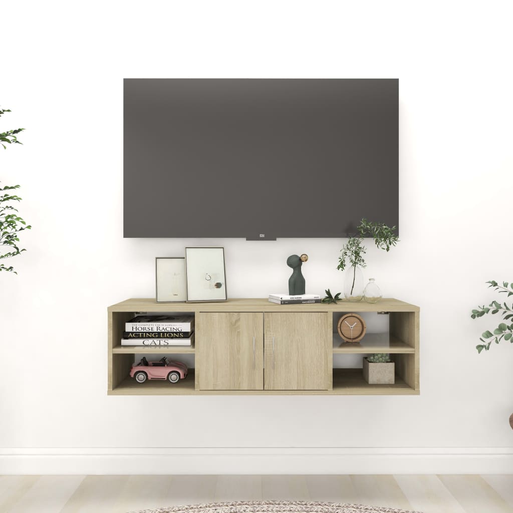 Wall Shelf Sonoma Oak 102x30x29 cm Engineered Wood - Brittle & Co