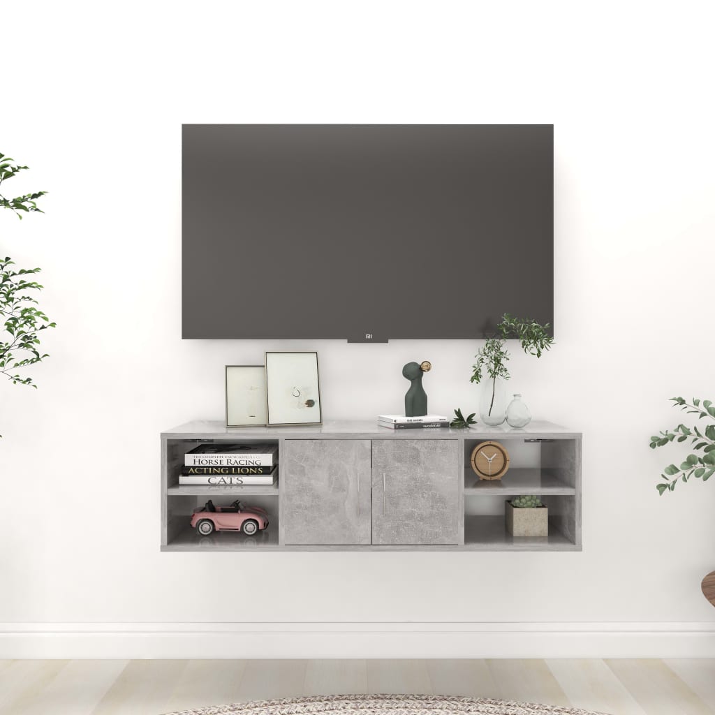 Wall Shelf Concrete Grey 102x30x29 cm Engineered Wood - Casper Homes