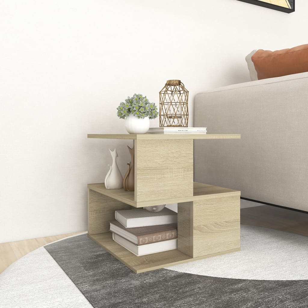 Side Table Sonoma Oak 40x40x40cm Chipboard - The Home Maker