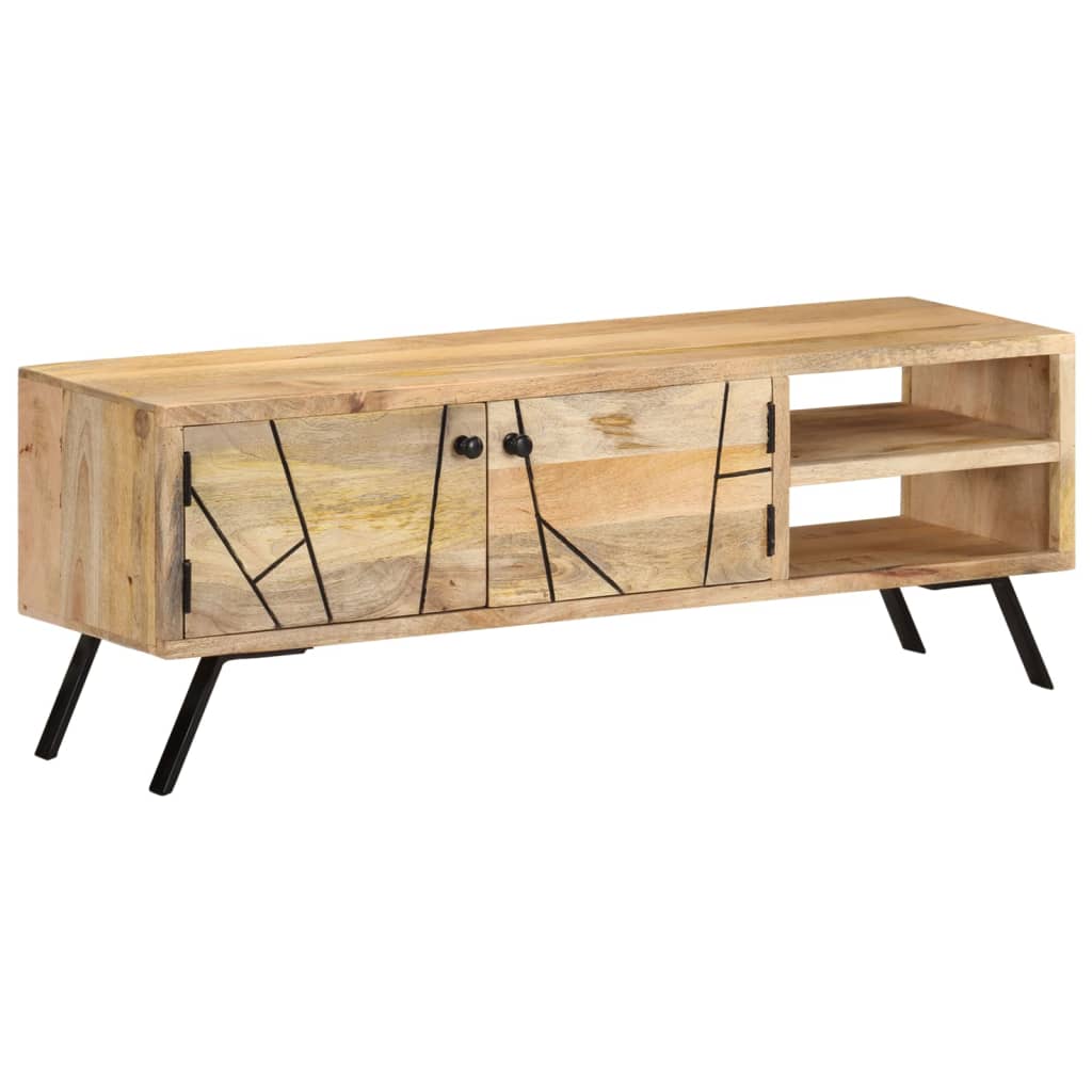 TV Cabinet 110x30x40 cm Solid Mango Wood - Discount Dealers