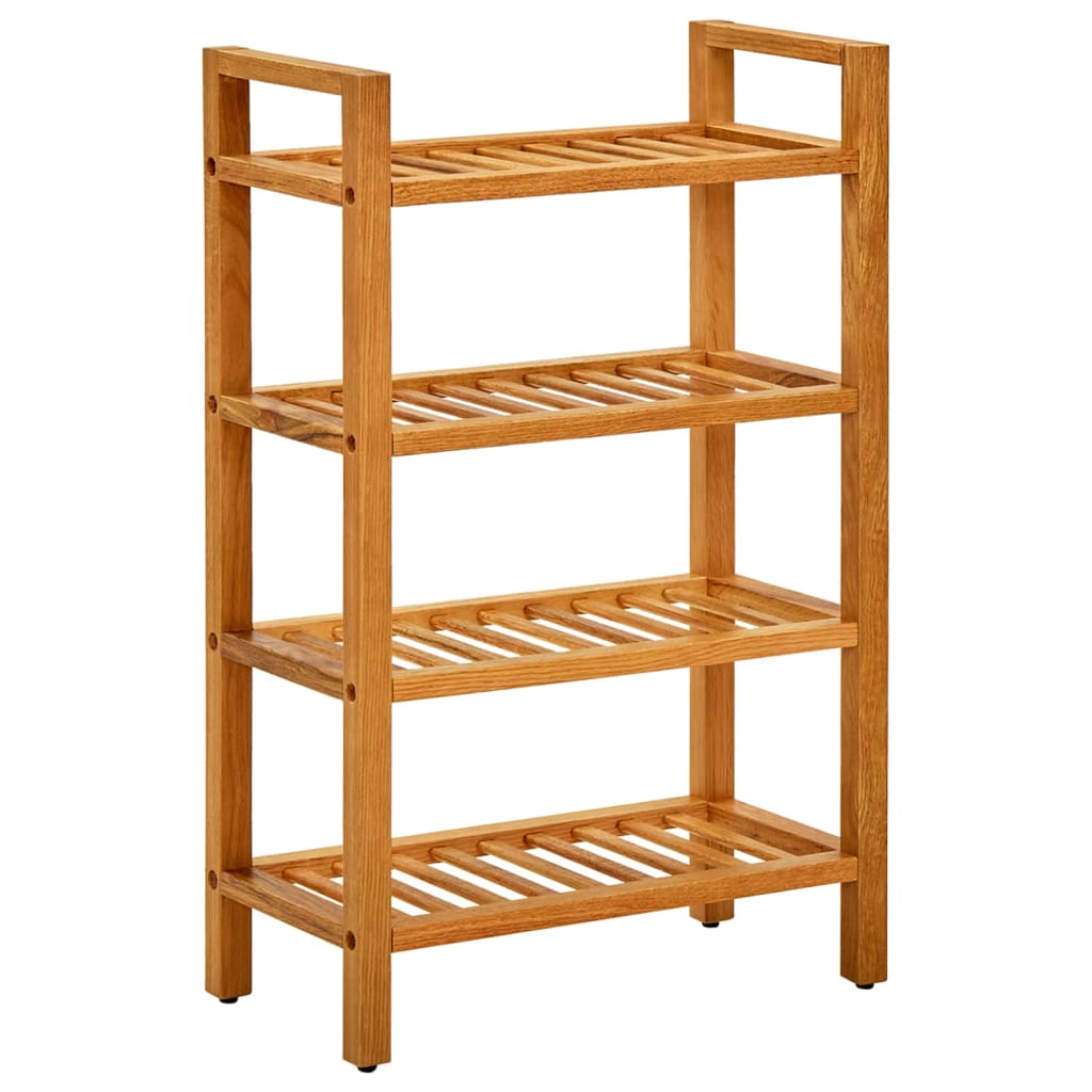 Shoe Rack with 4 Shelves 50x27x80 cm Solid Oak Wood - R and M Furniture