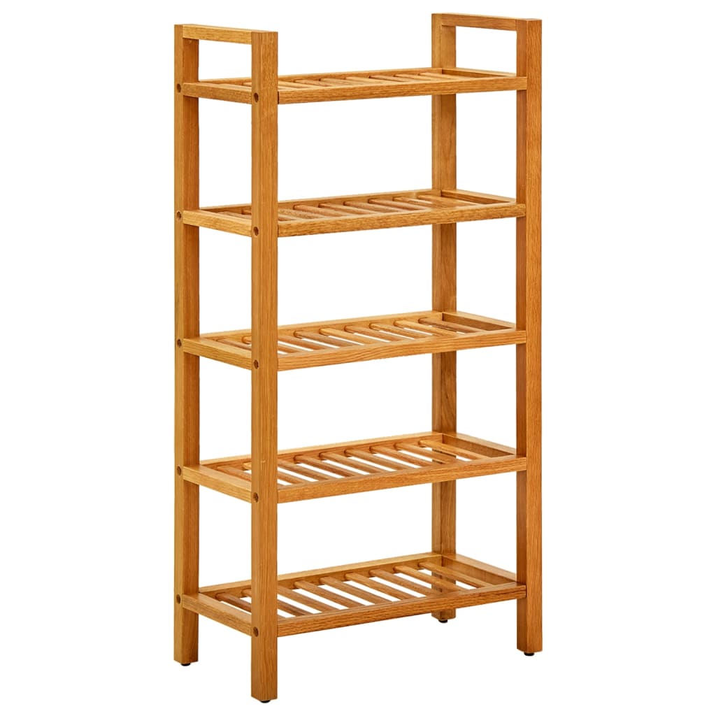 Shoe Rack with 5 Shelves 50x27x100 cm Solid Oak Wood - Discount Dealers