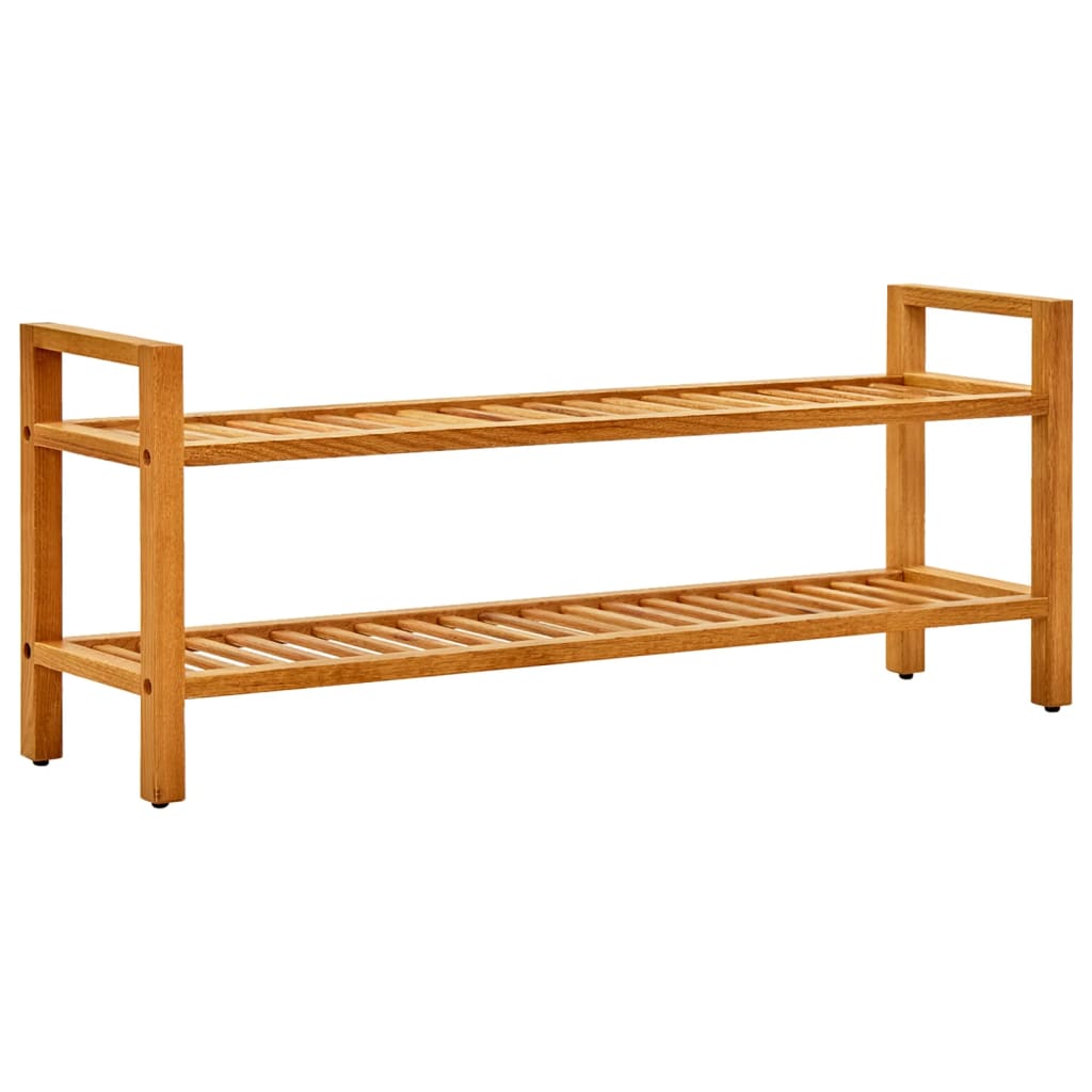 Shoe Rack with 2 Shelves 100x27x40 cm Solid Oak Wood - Sid & Sam