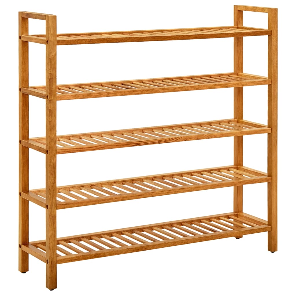 Shoe Rack with 5 Shelves 100x27x100 cm Solid Oak Wood - Style and Chic