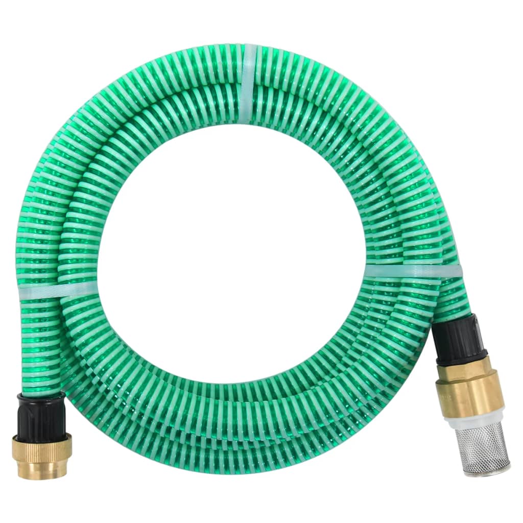 Suction Hose with Brass Connectors Green 1.1" 20 m PVC - Style and Chic