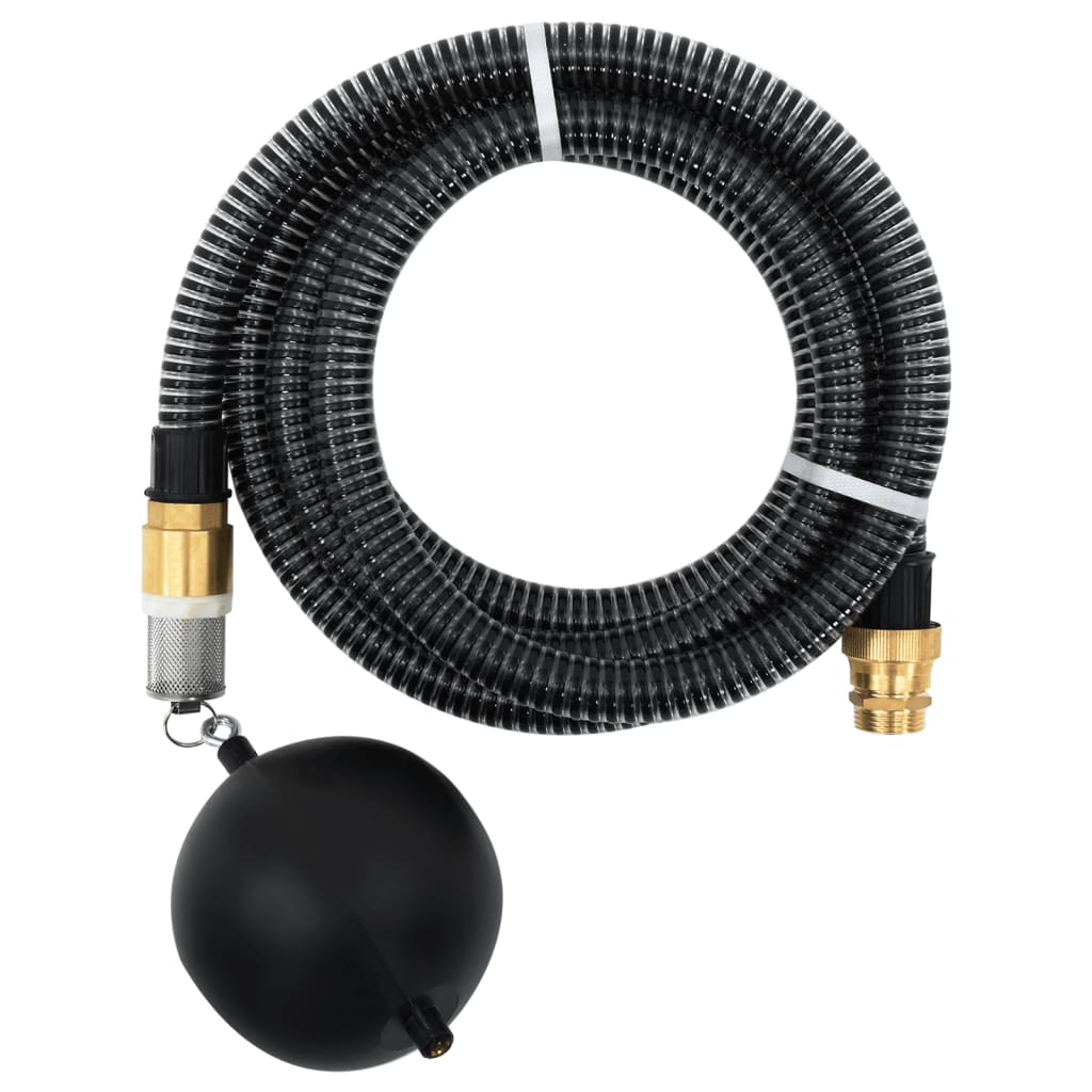 Suction Hose with Brass Connectors Black 1.1" 3 m PVC - Decor Base
