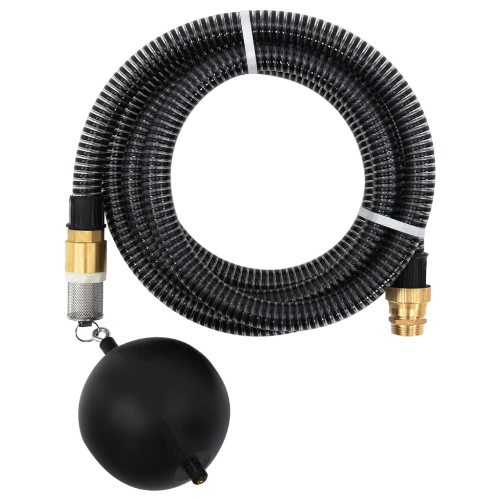 Suction Hose with Brass Connectors Black 1.1" 5 m PVC - Discount Dealers