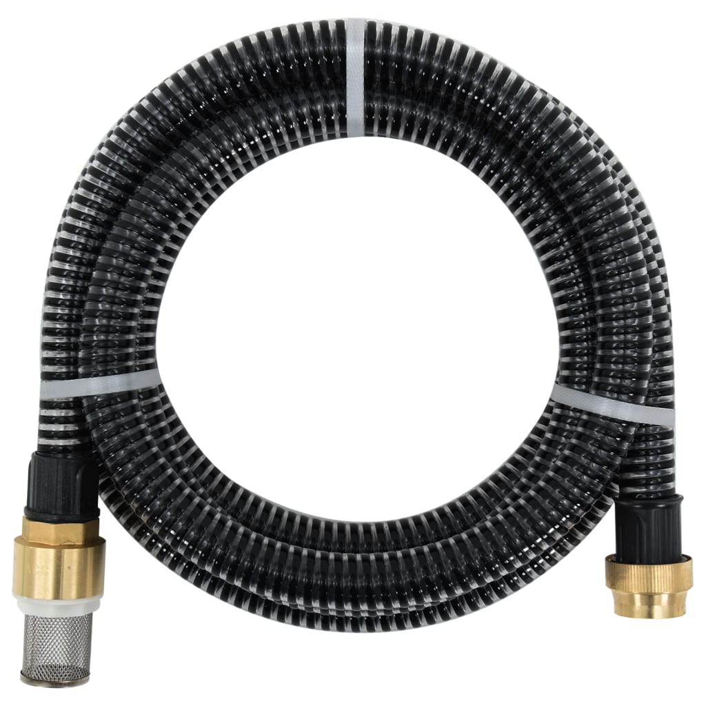 Suction Hose with Brass Connectors Black 1.1" 25 m PVC - Unbeatable Bargains