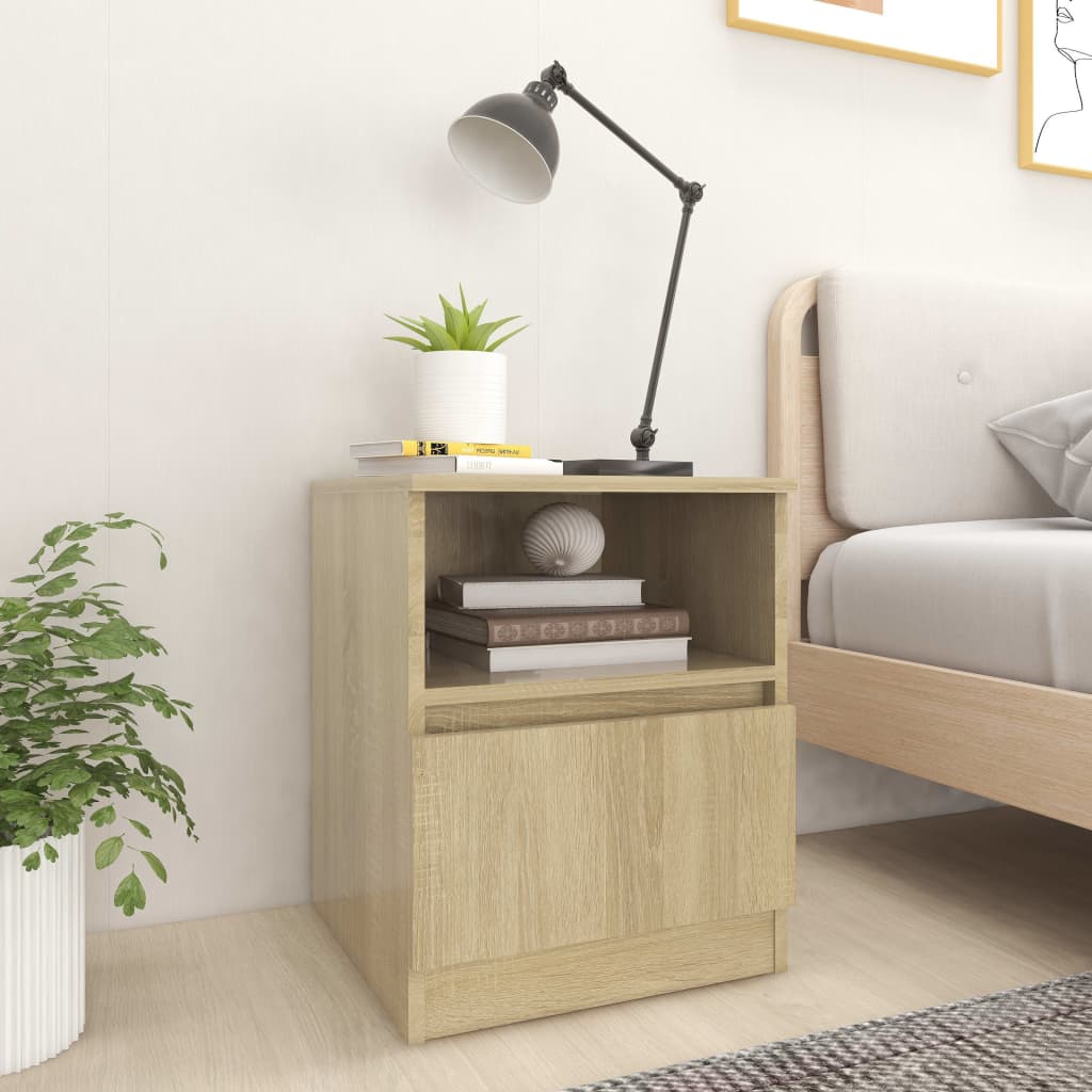 Bedside Table - MANNING 2 Piece Nightstand Sonoma Oak 40cm - Casper Homes
