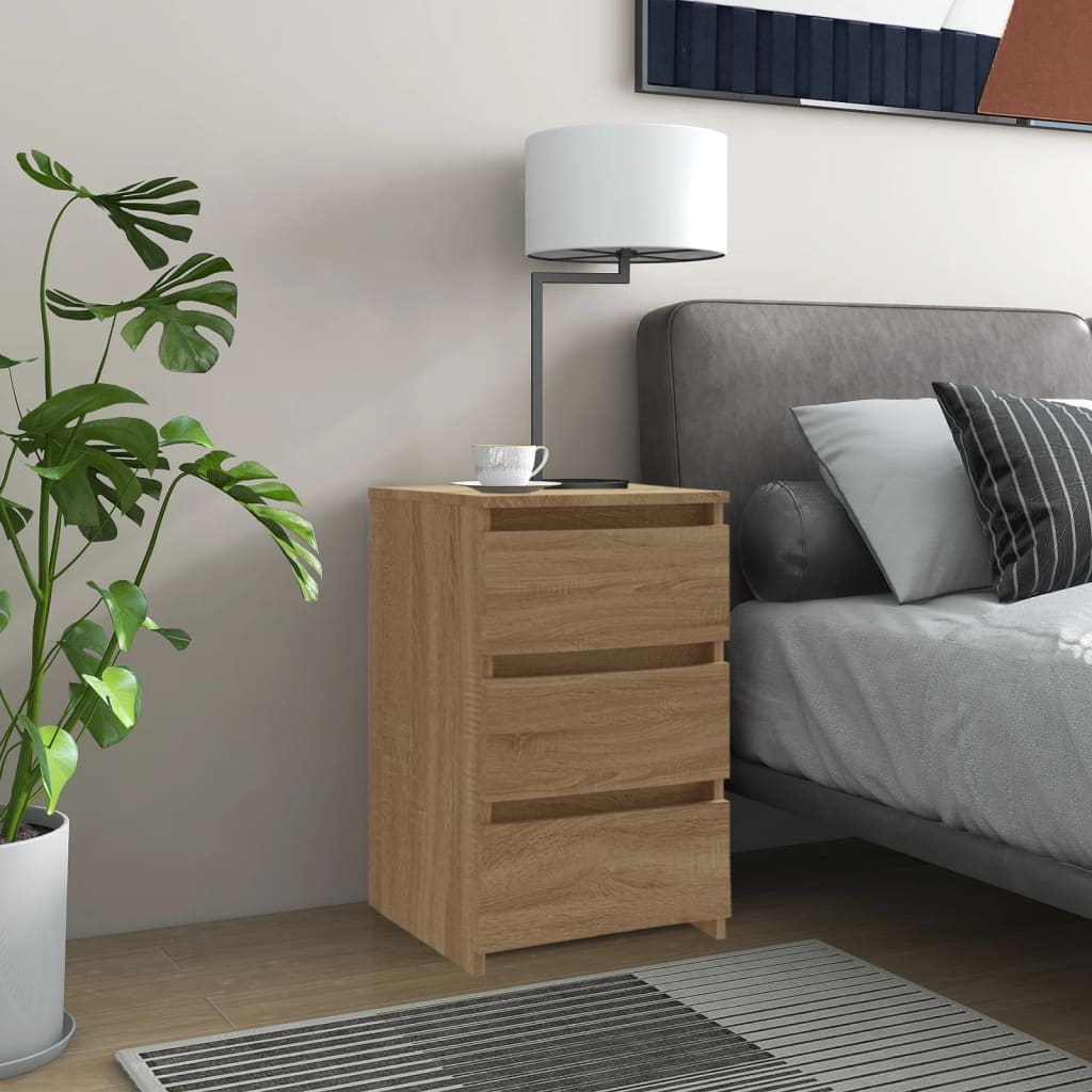 Bedside Table - NAPOLI Nightstand Sonoma Oak 40cm - Casper Homes