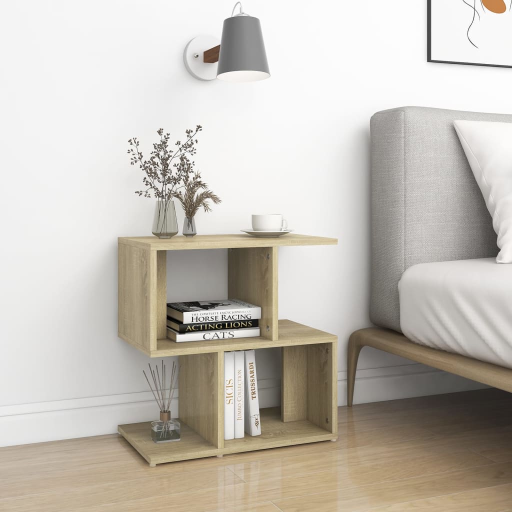Bedside Table - CLEVELAND 2 Piece Nightstand Sonoma Oak 50cm - Design Hut