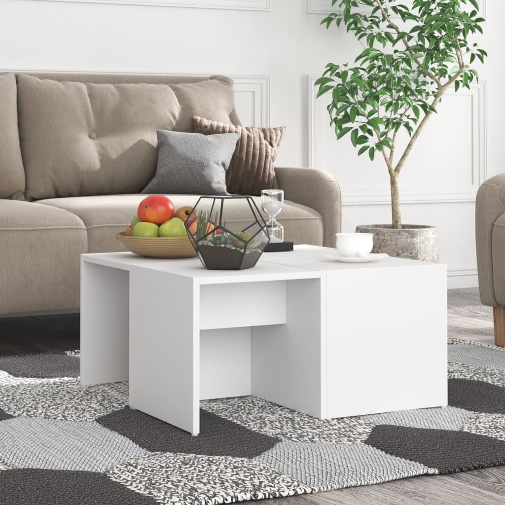 Coffee Tables 4 pcs White 33x33x33 cm Engineered Wood - Brittle & Co