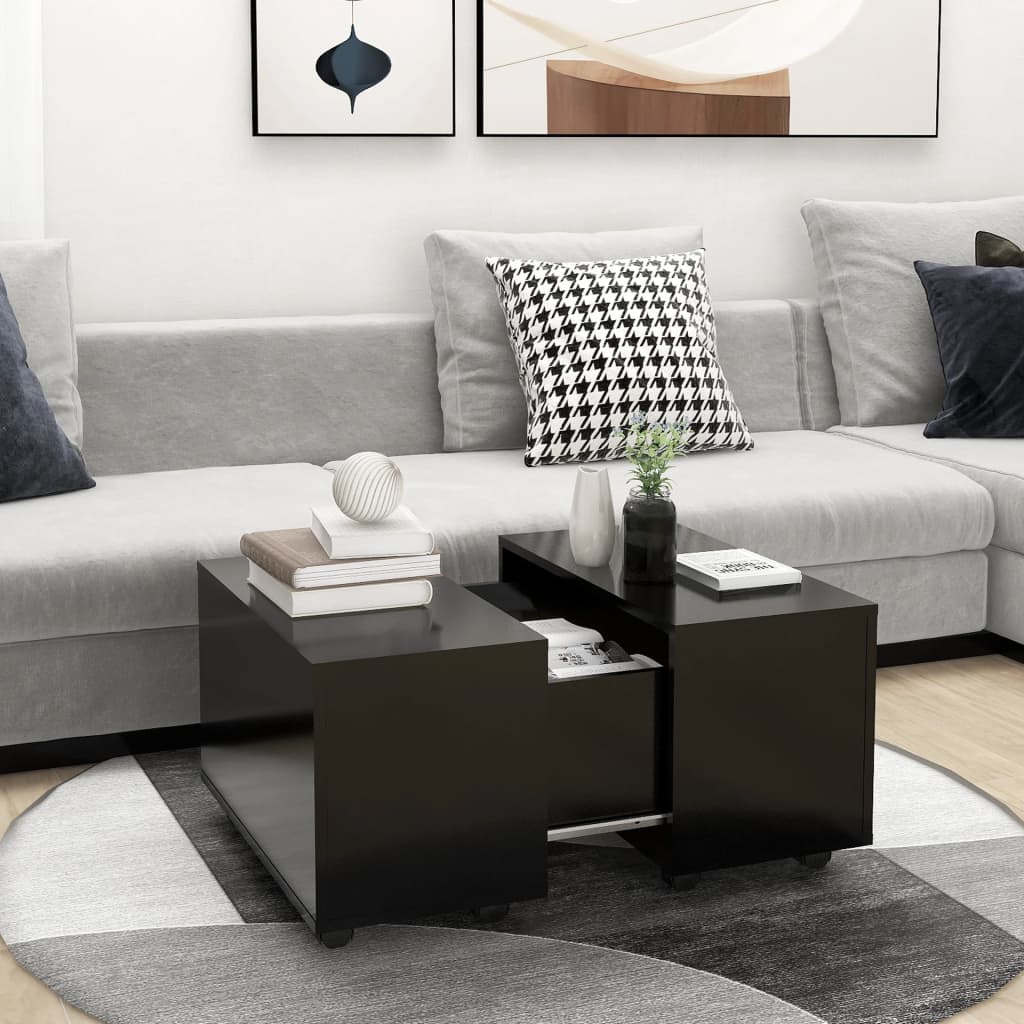 Coffee Table Black 60x60x38 cm Engineered Wood - Sid & Sam