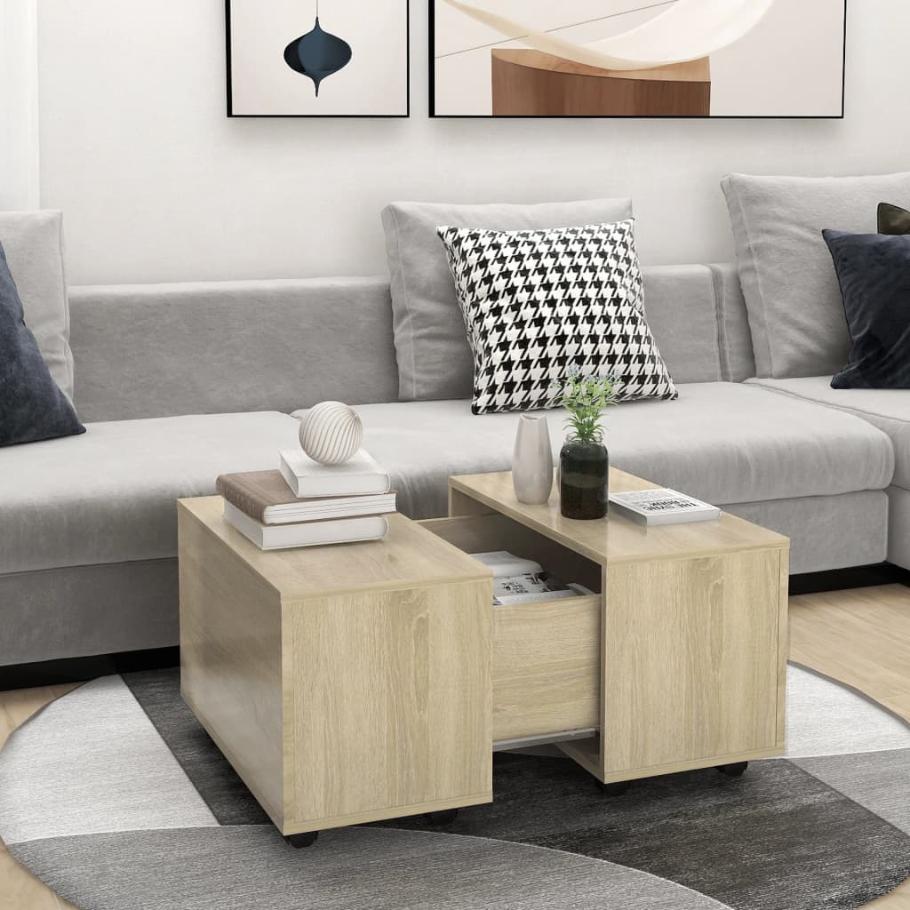 Coffee Table Sonoma Oak 60x60x38 cm Engineered Wood - Casper Homes