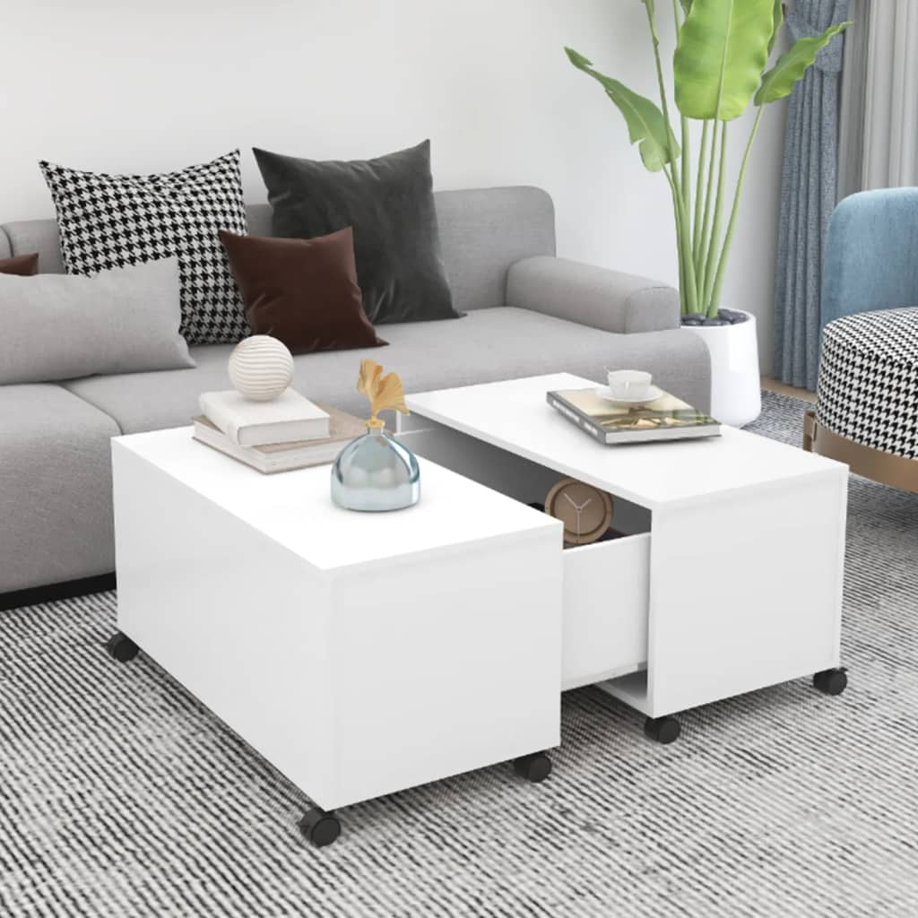 Coffee Table White 75x75x38 cm Engineered Wood - Merlin Deals