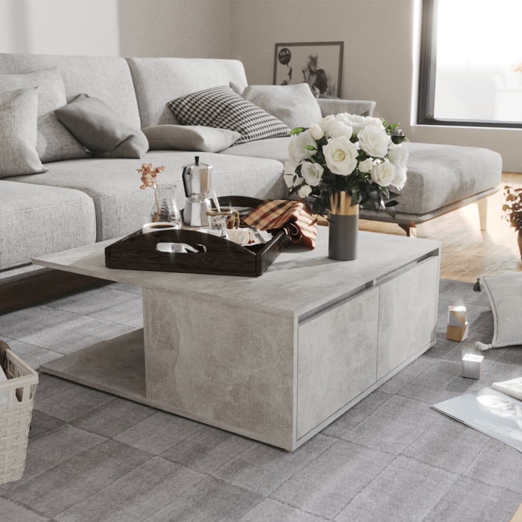Coffee Table Concrete Grey 80x80x31 cm Engineered Wood - Design Hut
