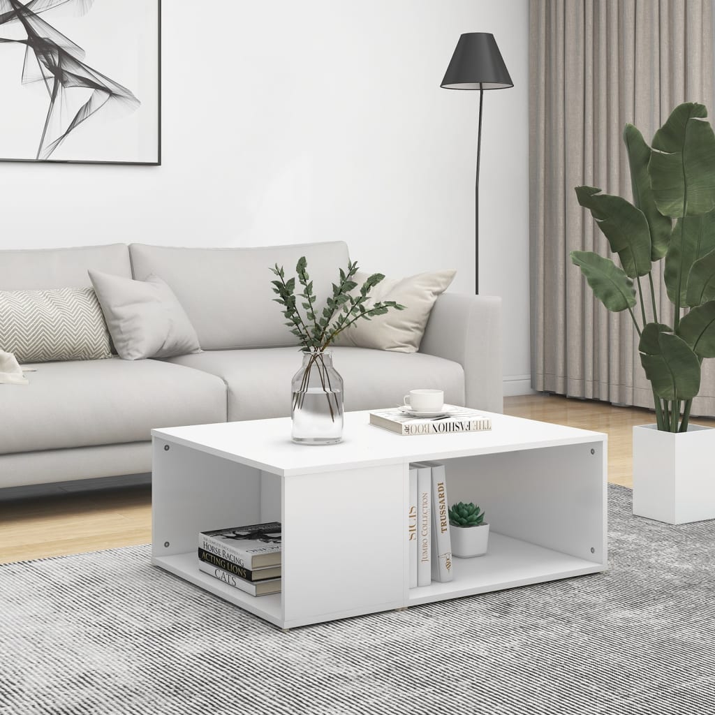 Coffee Table White 90x67x33 cm Engineered Wood - Sid & Sam