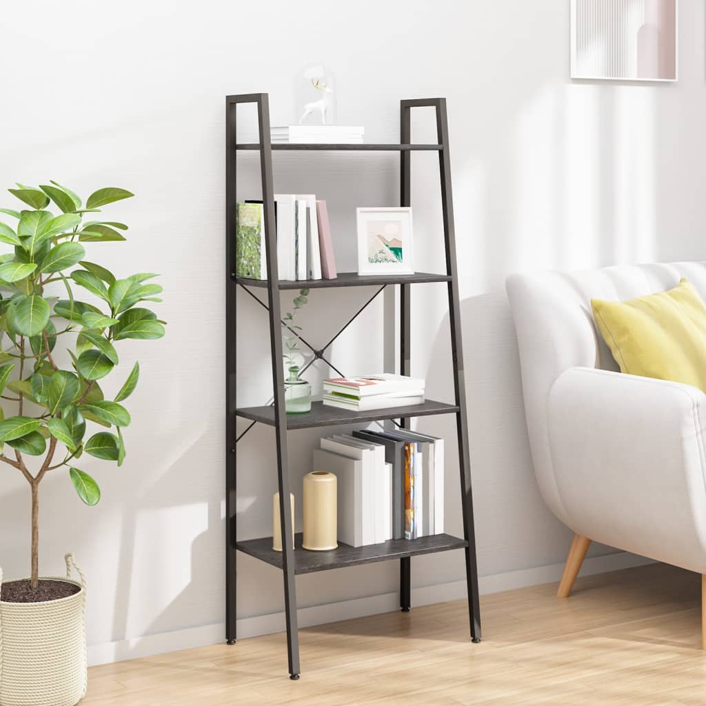 4-Tier Standing Shelf Black 56x35x140 cm - Sid & Sam