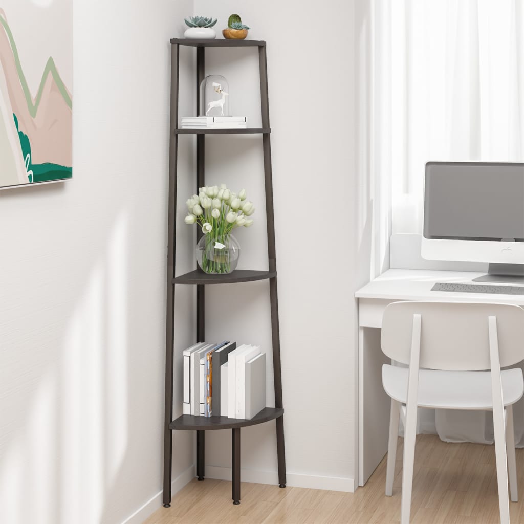 4-Tier Corner Shelf Black 45.5x31.5x150 cm - Unbeatable Bargains
