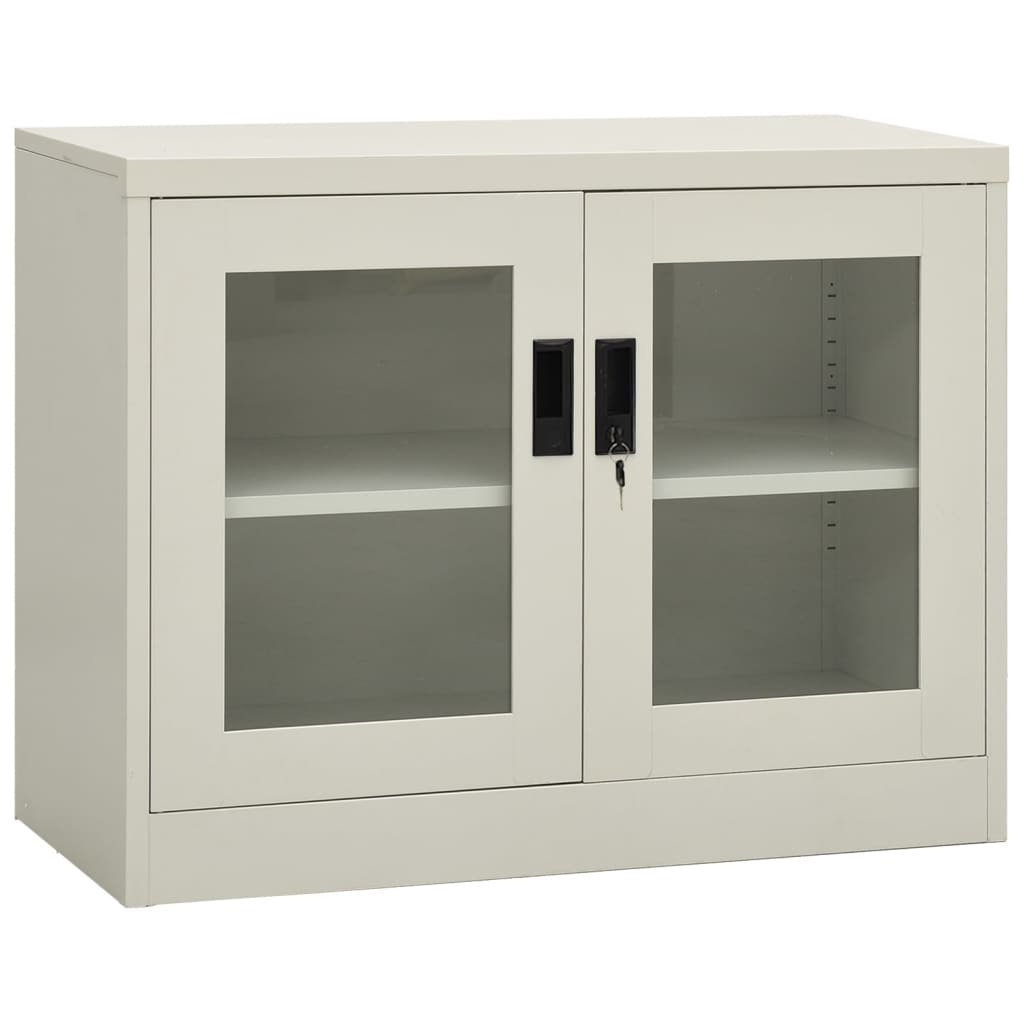 Office Cabinet Light Grey 90x40x70 cm Steel - Decor Base