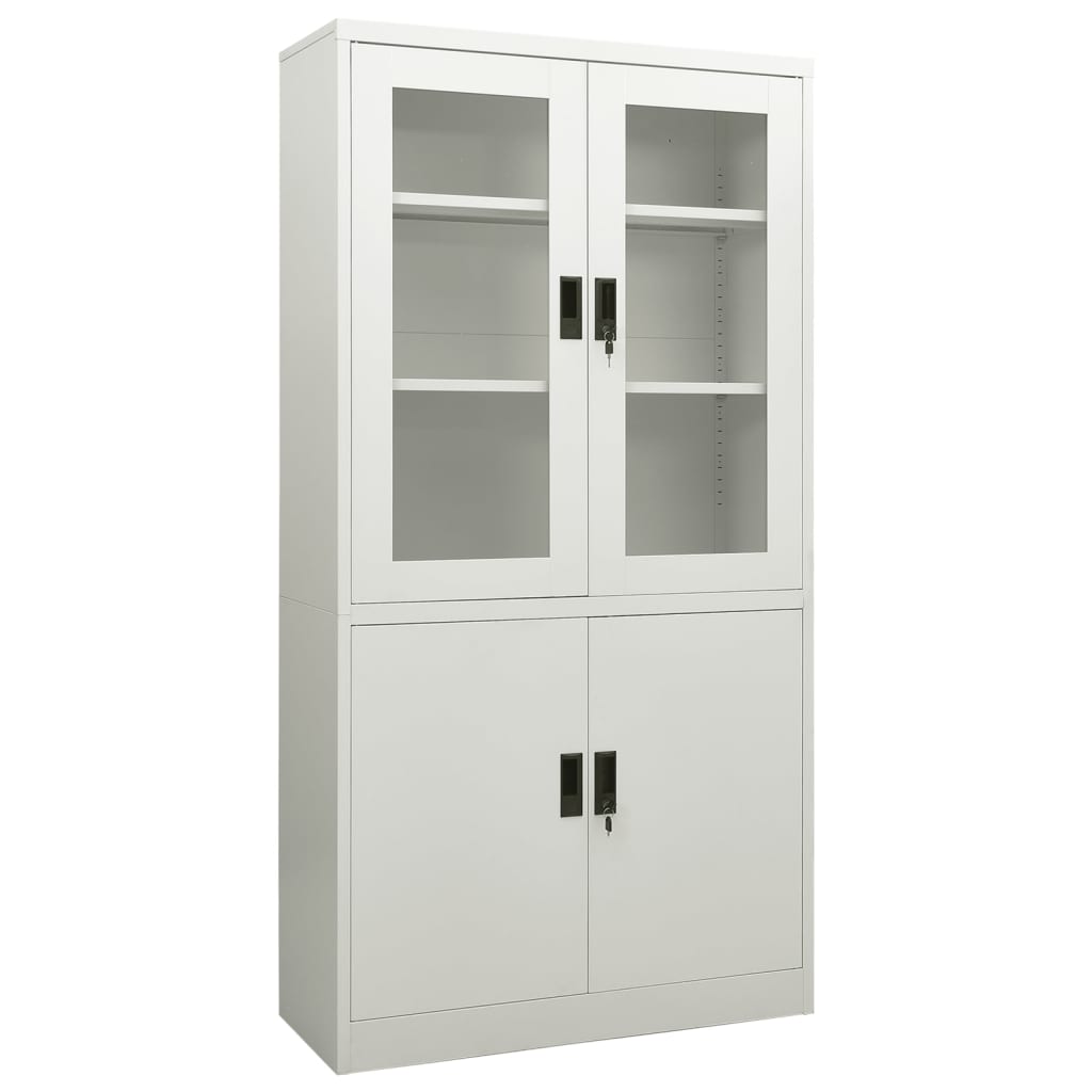 Office Cabinet Light Grey 90x40x180 cm Steel - Merkel Designers