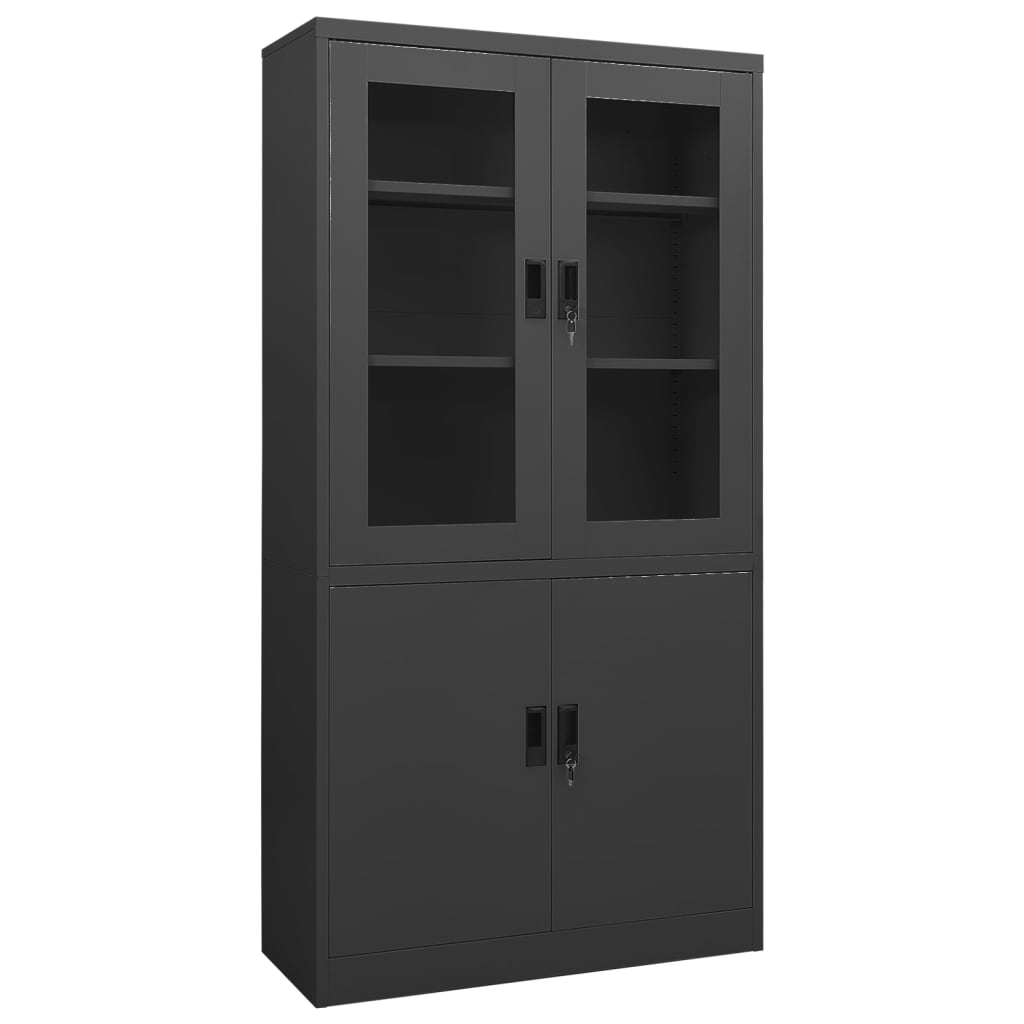 Office Cabinet Anthracite 90x40x180 cm Steel - Direct Imports
