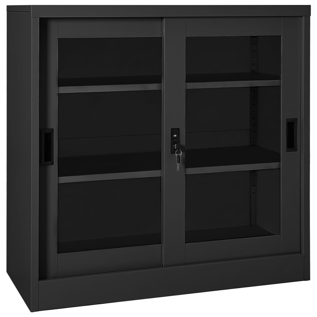 Sliding Door Cabinet Anthracite 90x40x90 cm Steel - Casper Homes