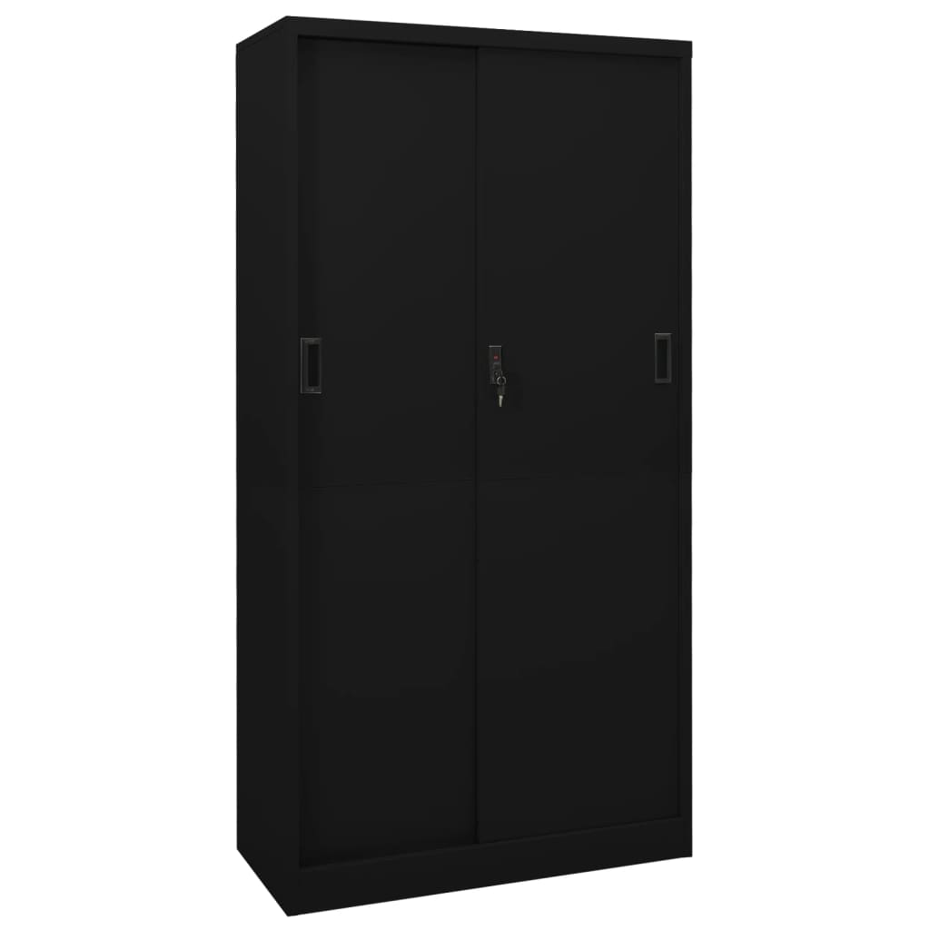 Office Cabinet with Sliding Door Black 90x40x180 cm Steel - Style and Chic